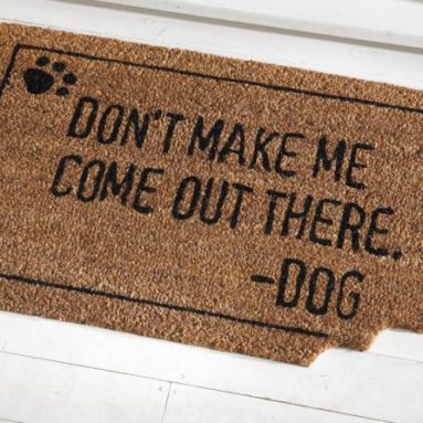 Funny Dog Bite Front Door Welcome Coir Mat
