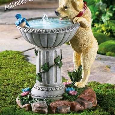 Playful Puppy Birdbath Garden Fountain