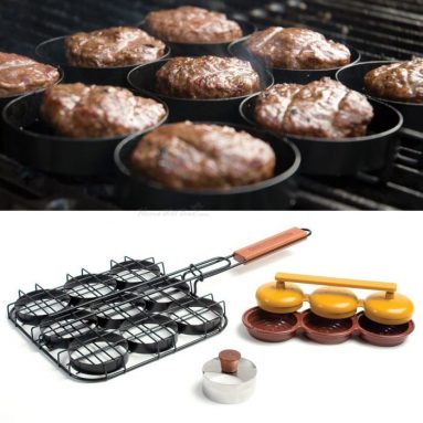 3-in-1 Sliders Grill Basket, Bun Cutter