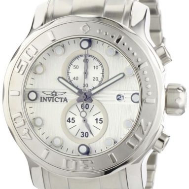 Invicta Men’s Silver Textured Dial Stainless Steel Watch