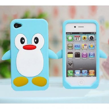 Penguin Silicone Soft Case Cover For iPhone 4S