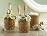 Daisy Woven Basket Bath Accessories