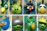 Adorable Angry Birds 16 Piece Holiday 1″ Christmas Tree Ornament Set