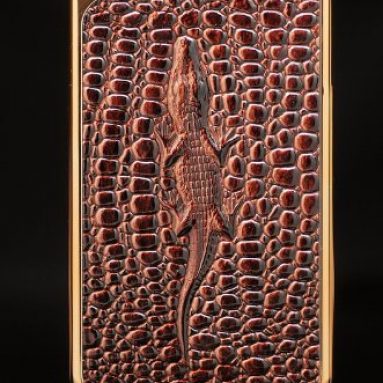 iPhone 4 4S Brown Leather Pattern Back 3D Case