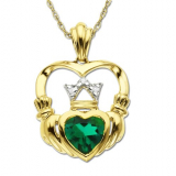 14k Yellow Gold Created Emerald