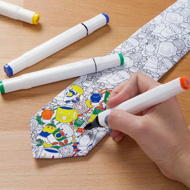 Coffee & Donuts DIY Coloring Book Tie