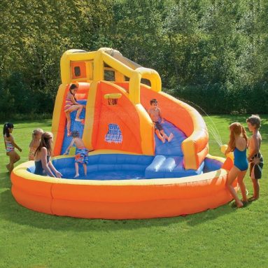 Twist Inflatable Water Slide with Pool