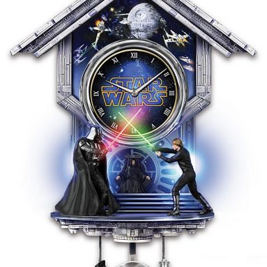 STAR WARS: Sith vs. Jedi Wall Clock with Light Up Lightsaber Duel and Theme Song