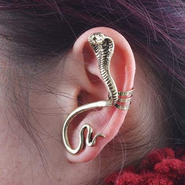 Cobra Snake (Gold) Bite Ear Cuff Alchemy Gothic
