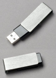 Aluminum/Black Swivel USB Flash Memory Drive 64GB