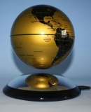 Levitating Globes 6 Inches Gold & Black