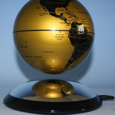 Levitating Globes 6 Inches Gold & Black