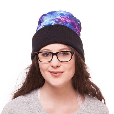 Galaxy Beanie with LED Stars