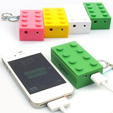 External Battery Power Bank Charger 3D Toy Brick LED Flashlight