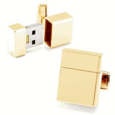 Gold USB Flash Drive Cufflinks