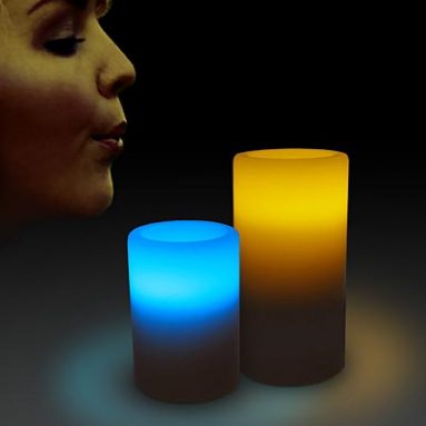 Bi-Color LED Blow On-Off Candles