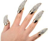 5X False Nail Clear Crystal Claw Paw Talon Finger RING