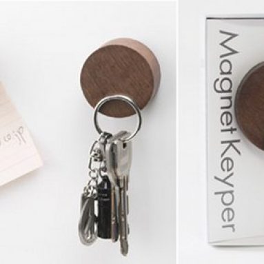 Wooden key paperclip holder