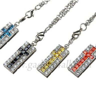 Crystal Cross Necklace USB Flash Drive