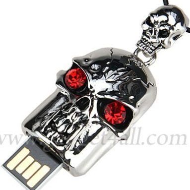 Jewel Skull Necklace USB Flash Drive