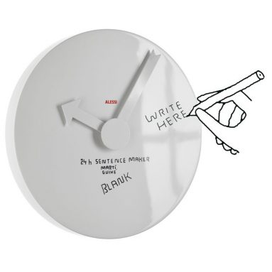 Alessi Blank Wall Clock with Erasable Pen