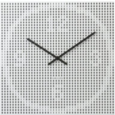 Black and White Bits and Bytes Wall Clock