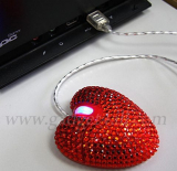 Bling Bling USB Heart Mouse