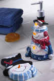 Snowman Holiday Bathroom Soap Dish & Pump Dispenser