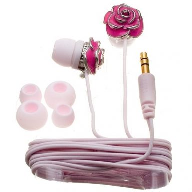 Pink Flower Earbud