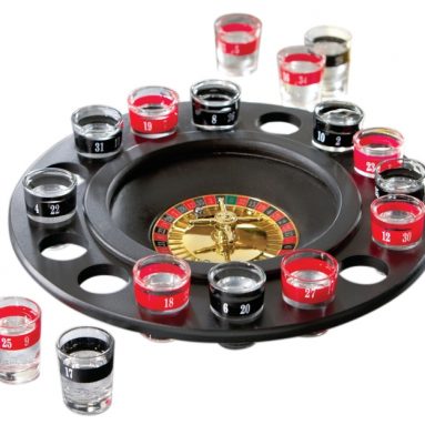 Round Roulette Wheel Shot Glass Set