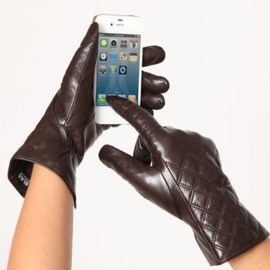 Women’s Touch Screen Nappa Leather Winter Gloves