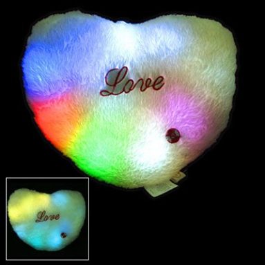 LED Light Plush Heart Pillow Cushion