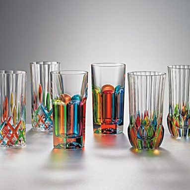 Smithsonian Italian Hand-Painted Crystal Tumblers