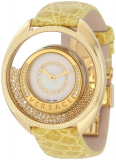 Versace Women’s Yellow-Gold Plated Mother-Of-Pearl Diamond Crocodile Watch