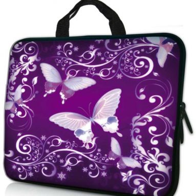 17.3″ Purple Butterfly Laptop / Macbook Sleeve Case Bag