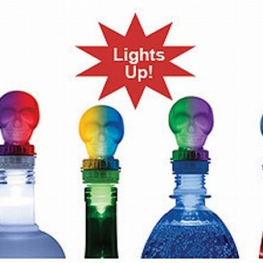 LED Lighted Skull Bottle Toppers
