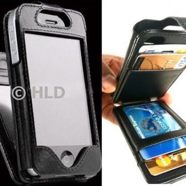Flip Wallet Card Leather Case for iPhone 4