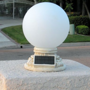 Solar 9 LED Light with 10 inches Hand Blown Frosted Glass Globe