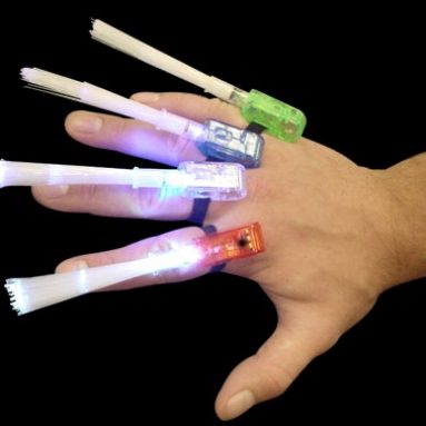 Fiber-Optic Starriness Rainbow Finger Lights