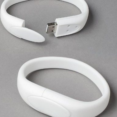 White Wristband USB Flash Memory Drive 16GB