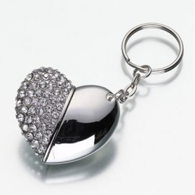 32 GB heart Shape Crystal USB Keychain