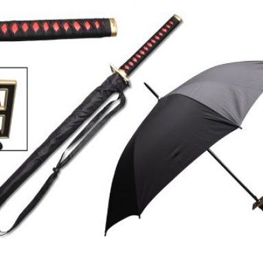 41″ Red fushi (feng shui) samurai handle umbrella