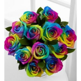 Time To Celebrate Rainbow Rose Flower Bouquet