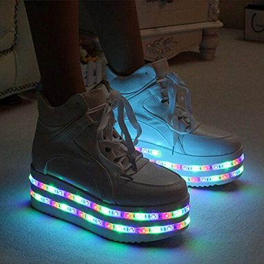 Shoes with multicolors USB rechargeable