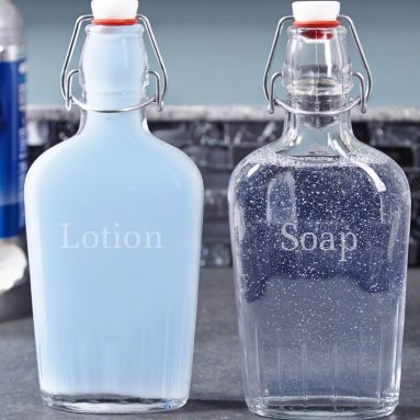 Engraved Swing-Top Glass Bottle