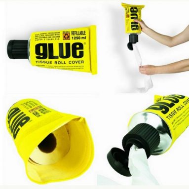 toilet paper glue