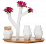 tree vase salt and pepper shaker tray