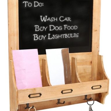 Rustic Wood Wall Mounted Mail Sorter Key Hook Organizer Rack