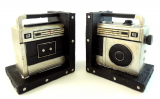 Retro Style Boom Box Set Bookends