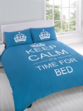KEEP CALM ITS TIME FOR BED cotton reversible comforter cover